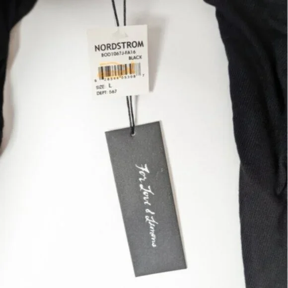 NWT FOR LOVE & LEMONS Josephina Bodysuit Black Tie Front and Long Sleeve L Large - Picture 11 of 11